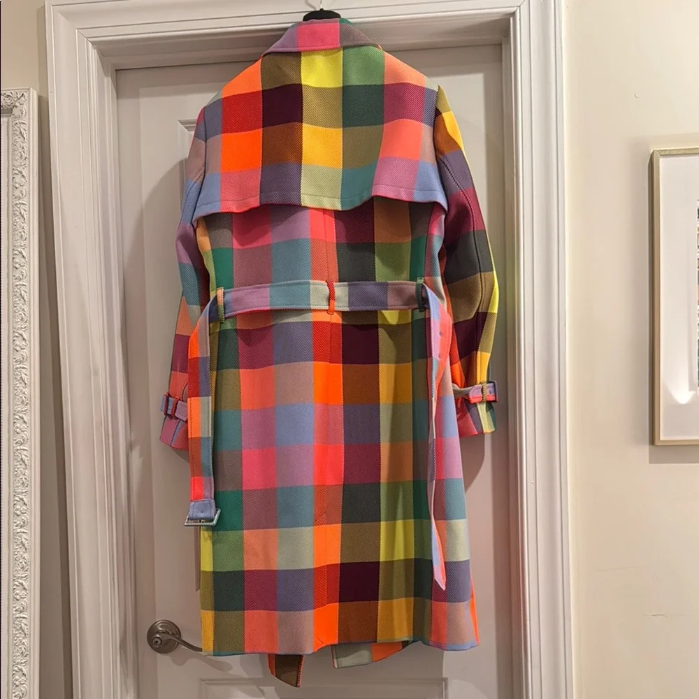 NWT Boden Viral Neon Checkered Trench - Picture 3 of 5